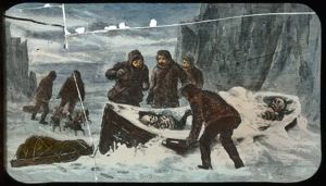 Image of Franklin Expedition Finding Abandoned Boat, Engraving
